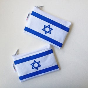 ISRAEL flag coin purse wallet with white zipper I love Israel Wallet for travellers souvenir from Israel the holy land support Israel image 1