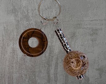 Tortoise Ring & Speckled Ceramic Keychain / Bag Charm - C1