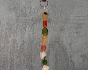 Mixed Glass and Stone Bead Keychain / Bag Charm
