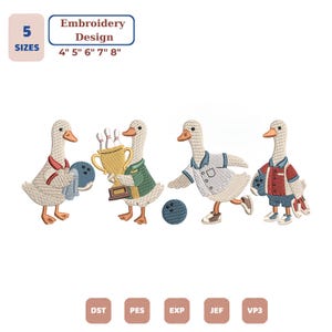 Borduurpatroon voor een bowling-eend/bowler-trofeebal, ontwerp voor een bowlingteam (direct te downloaden)