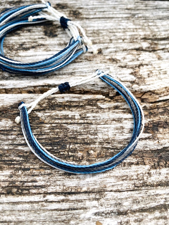 Waterproof String Bracelet for Boyfriend Blue Grey and White Adjustable  Beach Waxed Cord Anklet Surfer Gift for Men and Women -  Canada