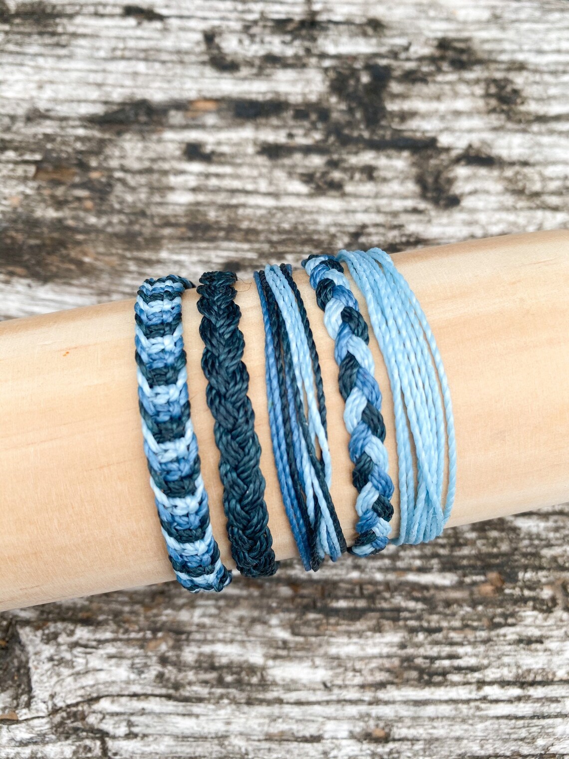 Blue String Bracelet Set for Men Blue Macrame Bracelet Pack Etsy