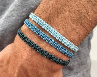 Bracciale da surfista con filo cerato per uomo o donna // gioielli macramè regolabili per lui // regalo per la festa del papà impermeabile // regalo per ragazzo adolescente