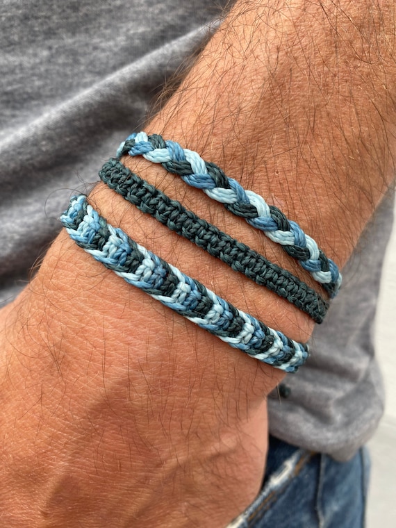 Tranvía Empuje hacia abajo factible Juego de pulseras impermeables para hombres // joyería casual - Etsy España