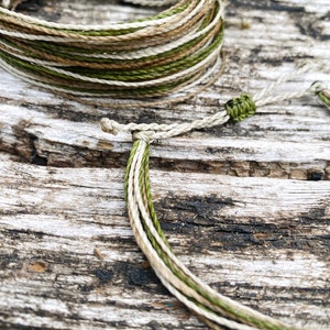 Pulsera surfista para hombre // tobillera de cordón encerado de playa ajustable verde oliva // regalo de verano para novio y adolescente imagen 3