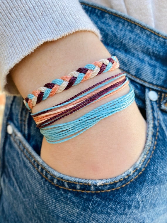 Pulsera de surfista de hilo encerado para hombre o mujer // joyería de  macramé ajustable para él // regalo del día del padre a prueba de agua //  regalo de adolescente -  México