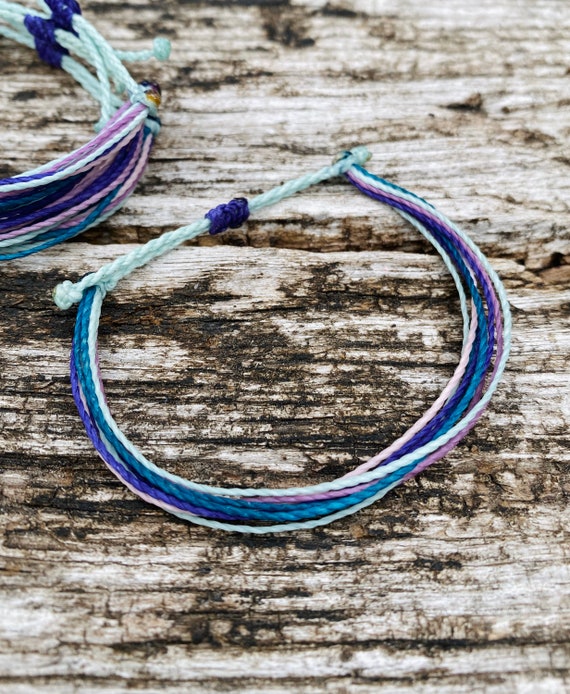 Waterproof Beach Bracelet for Surfer Girl Purple and Blue Summer