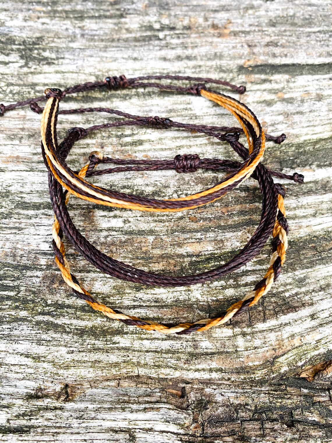 Mens Surfer Bracelets Stack Brown Waterproof Beach Bracelet Etsy