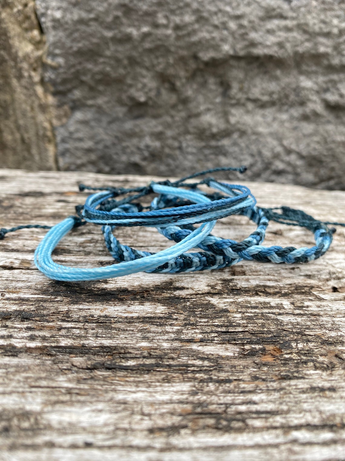 Blue String Bracelet Set for Men Blue Macrame Bracelet Pack Etsy
