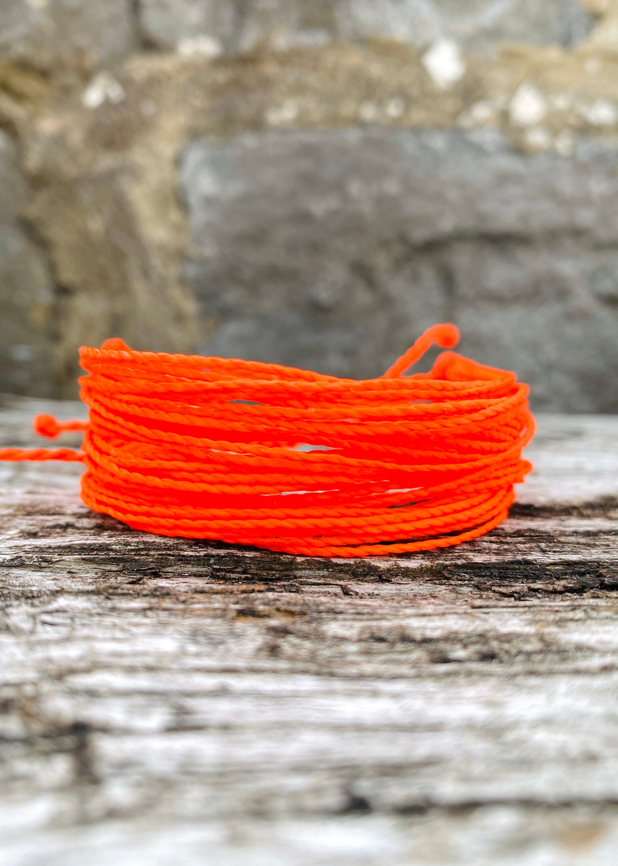 Neon orange string bracelet waterproof adjustable waxed cord Etsy