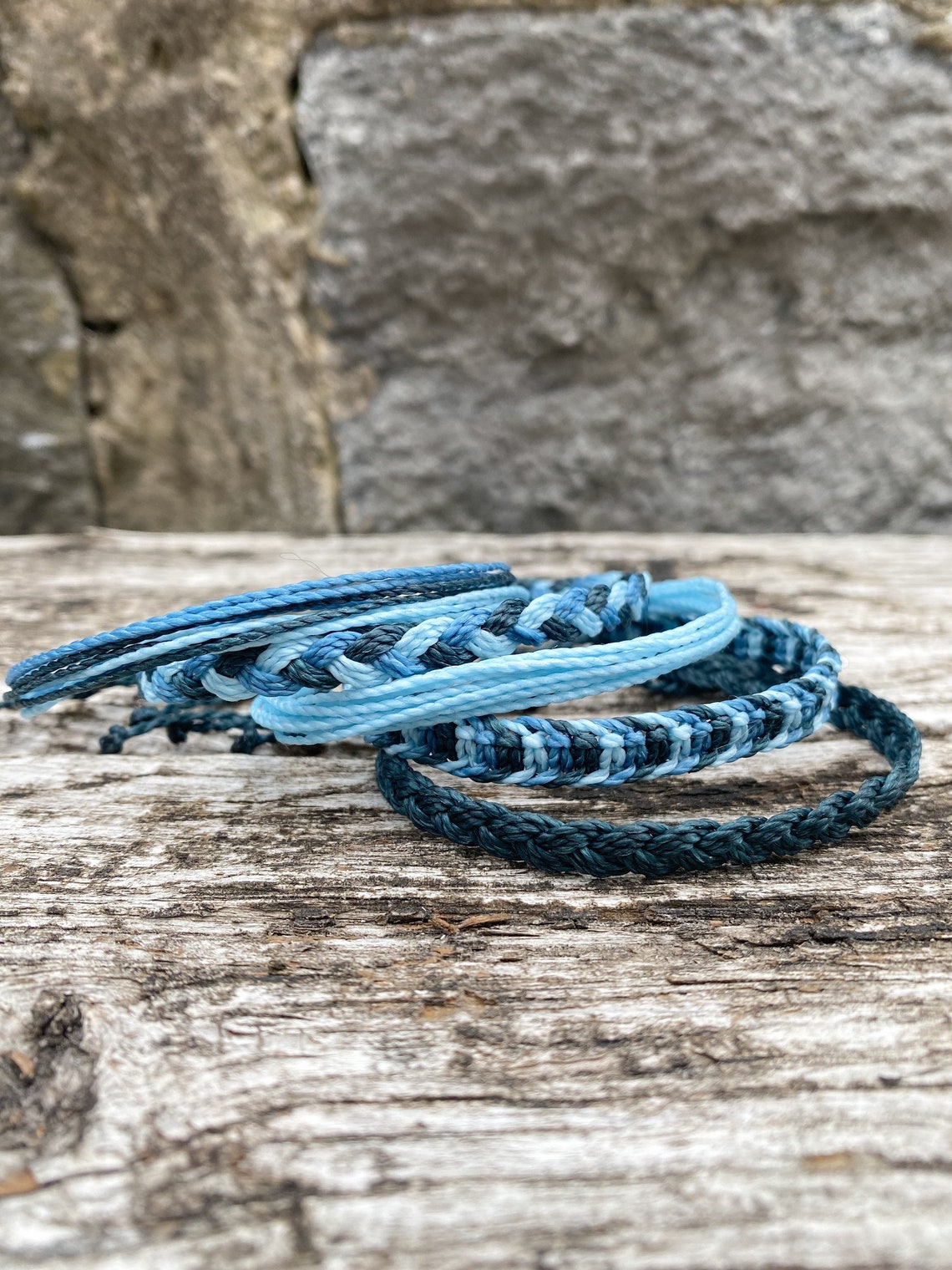 Blue String Bracelet Set for Men Blue Macrame Bracelet Pack Etsy