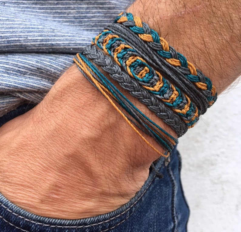 Friendship bracelets set for men pack of 5 adjustable mens Etsy
