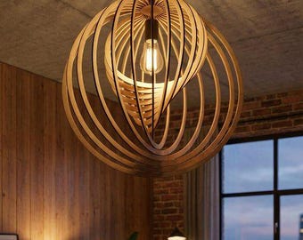 Multiplex hanglamp | Lasergesneden kroonluchterontwerp