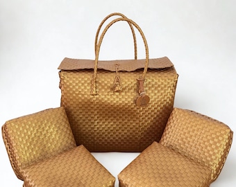 Hand-Woven Bamboo Picnic Bag and Basket Set • Taman Rasa Bali Home Decor