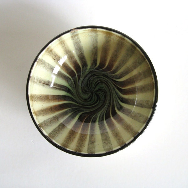 H.A. Kahler Small Bowl Danish Mid Century Modern Vintage Scandinavian Pottery Swirl