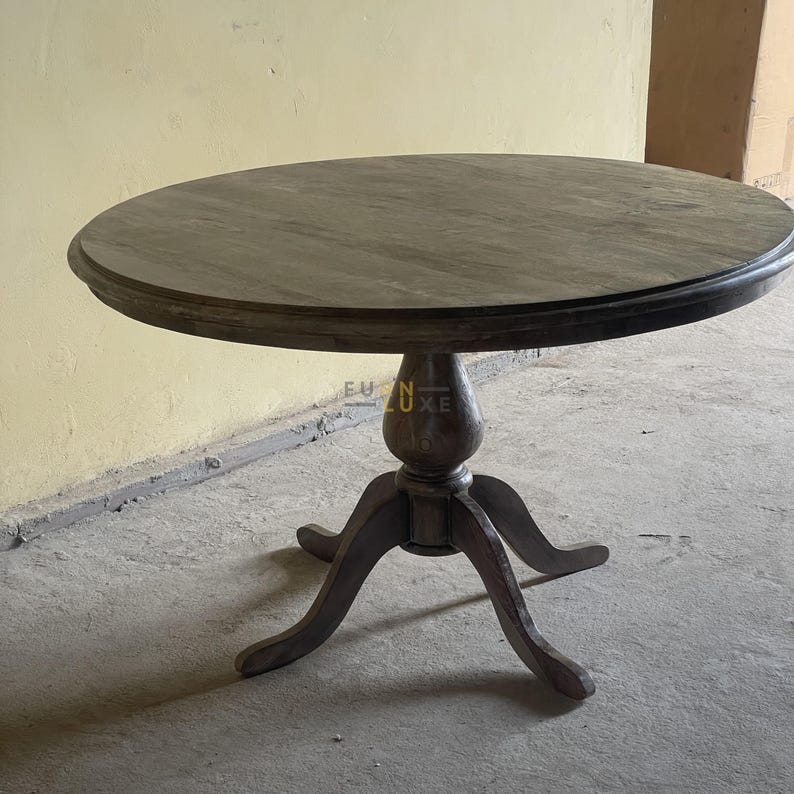 Rustic Farmhouse Round Dining Table, Reclaimed Wood Kitchen Table ...