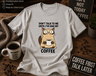 Klassiek uniseks T-shirt/praat niet tegen me totdat ik koffie heb gehad/
