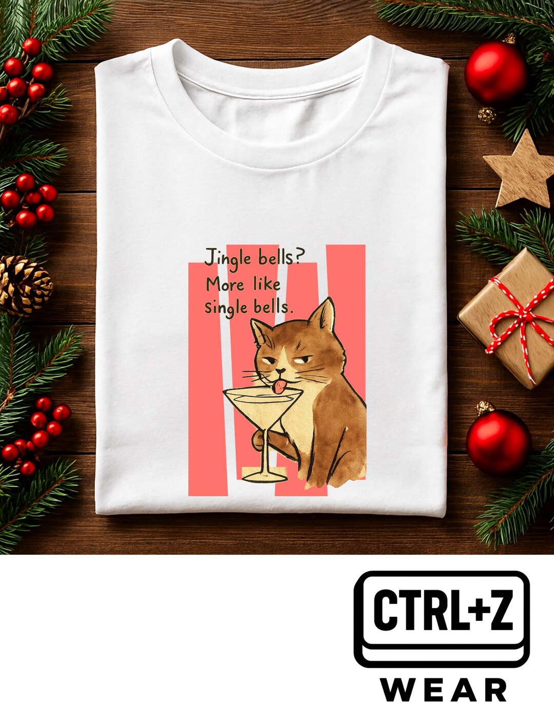 Lazy Cat T-shirt: Jingle Bells, Funny Cat Mom Gift - Etsy