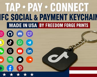 Porte-clés NFC à partager | Réseaux sociaux et applications de paiement
