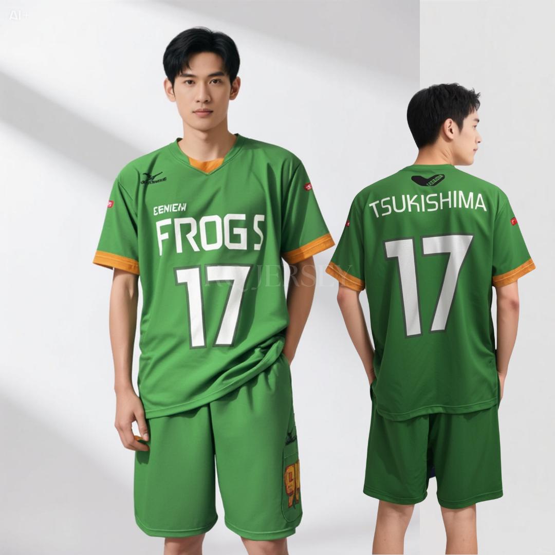 Custom Haikyuu Frog Team Volleyball Jersey – Tsukishima Cosplay