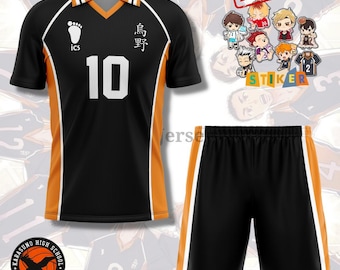 Camiseta de voleibol de Haikyuu Karasuno – Nombre y número personalizados / Camiseta deportiva de voleibol de la Academia Karasuno, camiseta unisex para cosplay, cosplay de Haikyuu