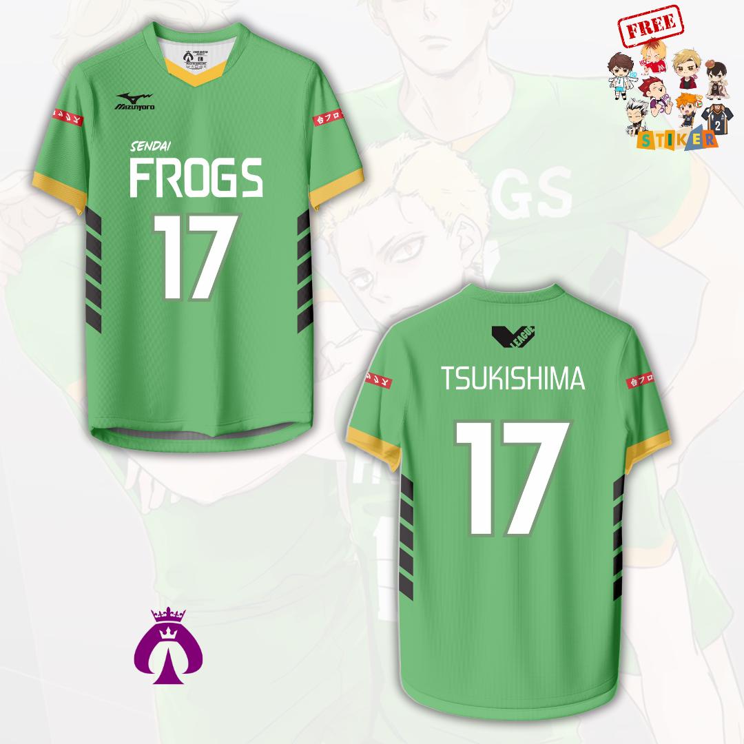 Custom Haikyuu Frog Team Volleyball Jersey – Tsukishima Cosplay