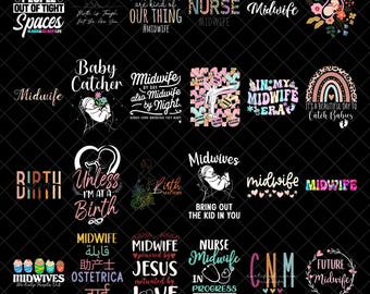 Midwife Png Bundle, Nurse Life Png, Nurse Png, Baby Png, Obstetrician Png, Medical Png, Shirt Png, Midwife Nurse, Midwife Gift, Digital Png