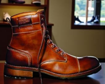 Stedmen handgemaakte donkerbruine chukka-laarzen voor heren - echt koeienleer, veterschoenen voor kleding en kantoor