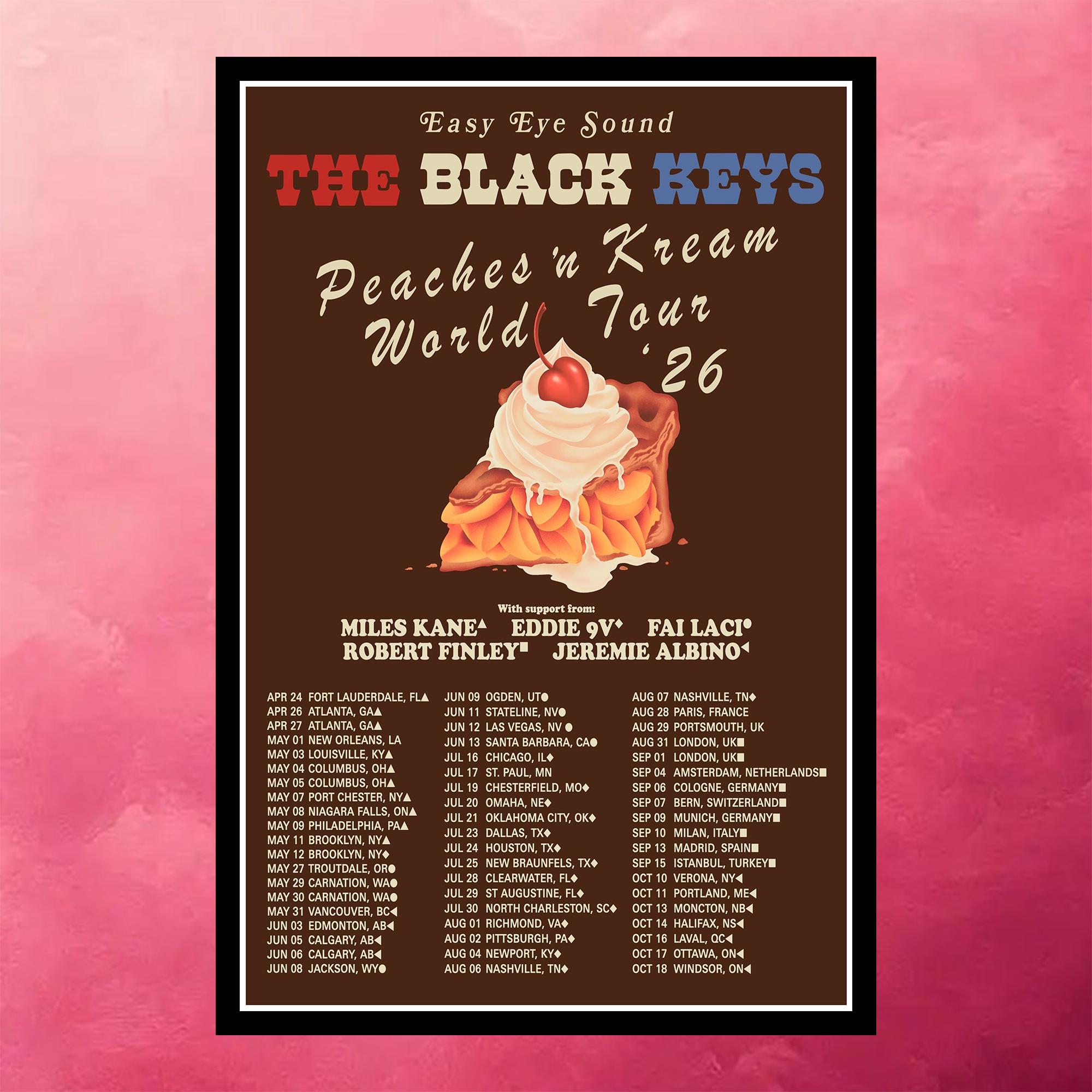 The Black Keys the Peaches'n Kream World Tour 2026 Poster - Etsy