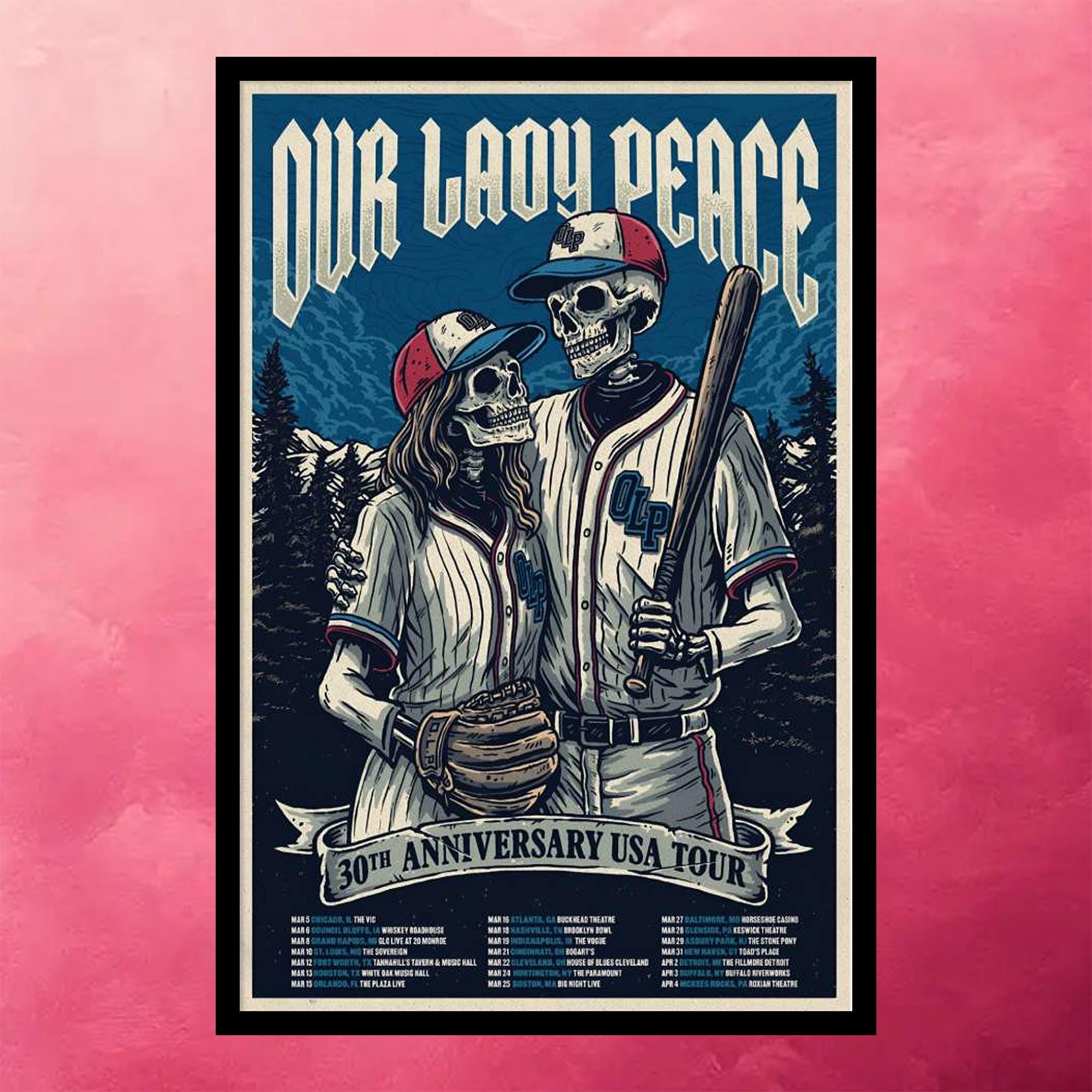 邦楽 UNITED 30th ANNIVERSARY Our Lady Peace 2026 30th Anniversary USA Tour Poster - Etsy
