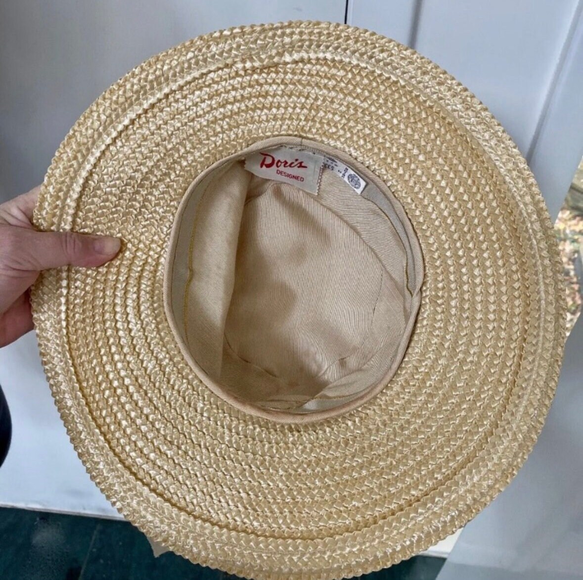 Classic Vintage DORIS DESIGNED 1960s Ladies Straw Hat Wide  display picture 2