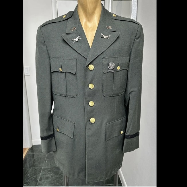 army green dress uniform Green & White Flower Dress main image 0