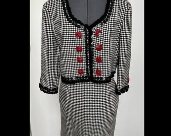 vintage MOSCHINO CHEAP & CHIC jaren 90 pied-de-poule rok colbert hart knopen 12