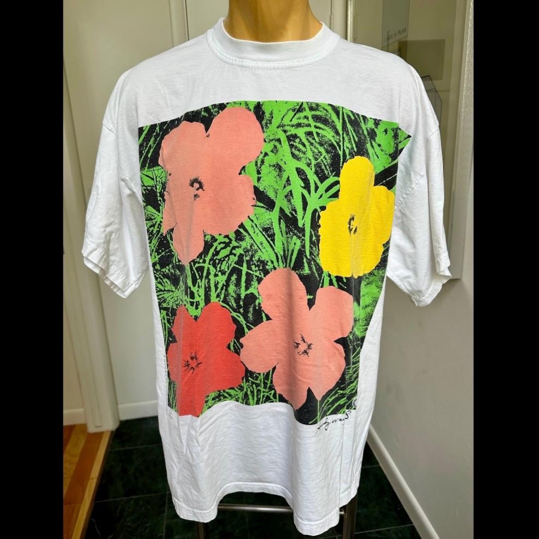 Vintage 1993 Te Neues ANDY WARHOL Foundation FLOWERS Cotton Tshirt