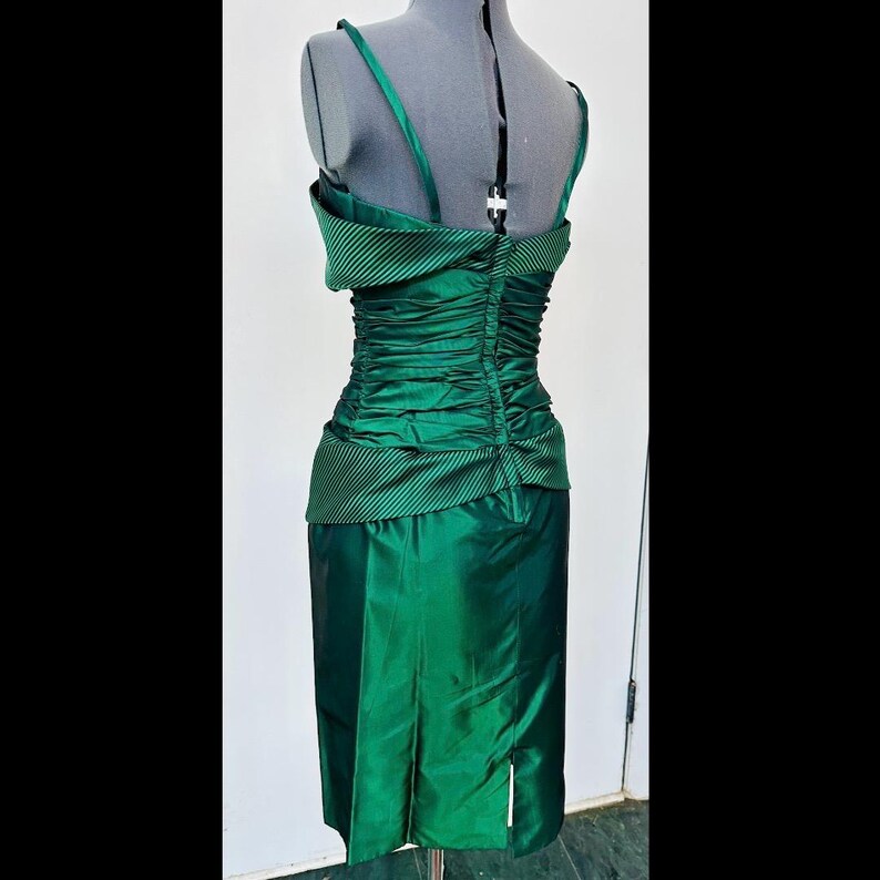 Vintage 1980s ALYCE DESIGNS Prom Semi Formal Angular DRESS Ruched ...