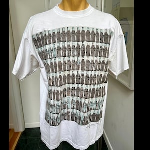 vintage 1993 te NEUES ANDY WARHOL Foundation Coca Cola Bottles cotton tshirt xl