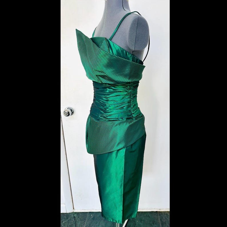 Vintage 1980s ALYCE DESIGNS Prom Semi Formal Angular DRESS Ruched ...