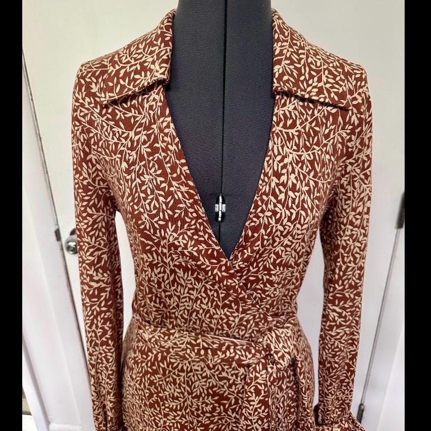 light brown suede dress DVF Julian Silk Jersey Wrap Dress main image 1