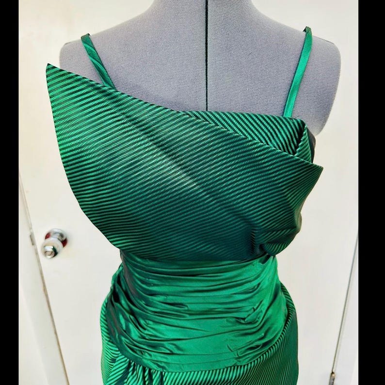Vintage 1980s ALYCE DESIGNS Prom Semi Formal Angular DRESS Ruched ...