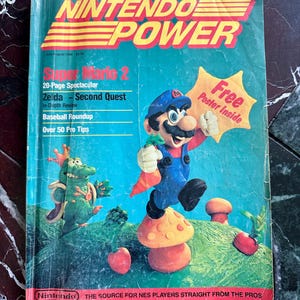 REVISTA NINTENDO POWER Número de julio/agosto de 1988 volumen 1 Super Mario 2 con póster