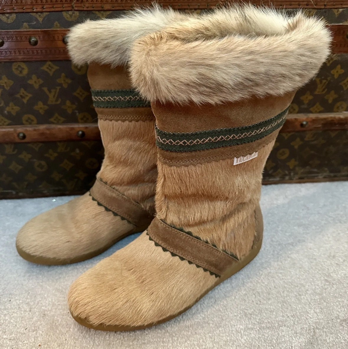 office leopard boots
