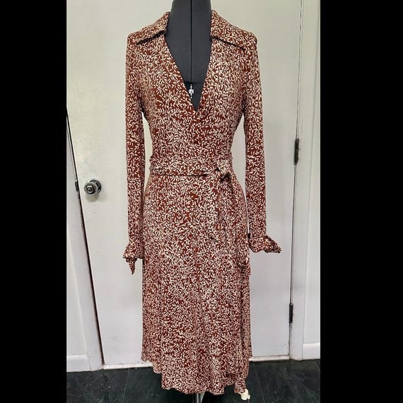 Vintage 1970s DIANE Von FURSTENBERG DVF Original Wrap Dress Brown Knit  Leaves 14 - Etsy