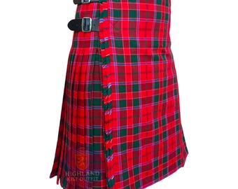 Falda escocesa moderna de tartán Dalziel para hombre: Vestimenta tradicional escocesa de las Tierras Altas de 8 yardas