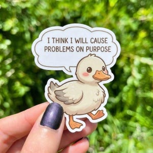 I Think I Will Cause Problems On Purpose Sticker, Waterproof Sticker, Meme Sticker, Funny Sticker, Die Cut Sticker, Happy Planner Sticker