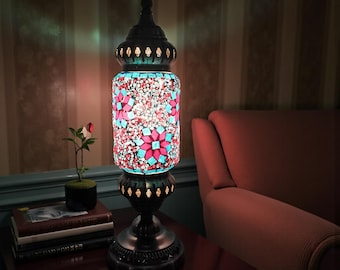 Handmade Turkish Mosaic Table Lamp | Bohemian Romantic Decor