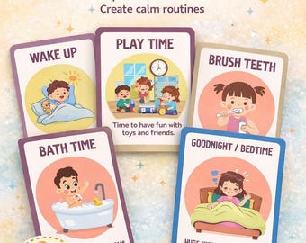 Kids Daily Routine Cards | Toddler Visual Schedule (PDF Pattern)