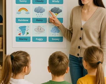 Weather Flashcards for Kids | Preschool Learning (Editable PDF)