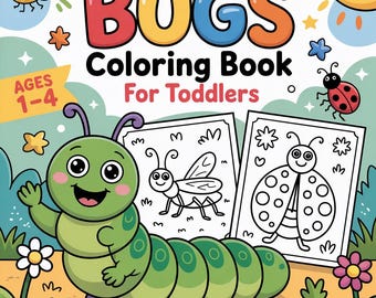 Bug Coloring Book – Insects and Butterfly Printables for Kids| Educational PDF | Printable Art Book, PDF Instant Download