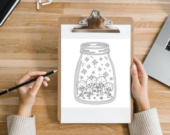 Słodkie kolorowanki z leśnym słoikiem, wyrazista i łatwa do pokolorowania książka, kolorowanki z zaczarowanymi scenami leśnymi, relaksująca aktywność dla dorosłych i dzieci