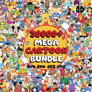 30000+ Mega Cartoon SVG Bundle, Cartoon Clipart, Cartoon Png, Cartoon Svg, Christmas Svg, Holiday SVG, Cartoon Character Digital Download